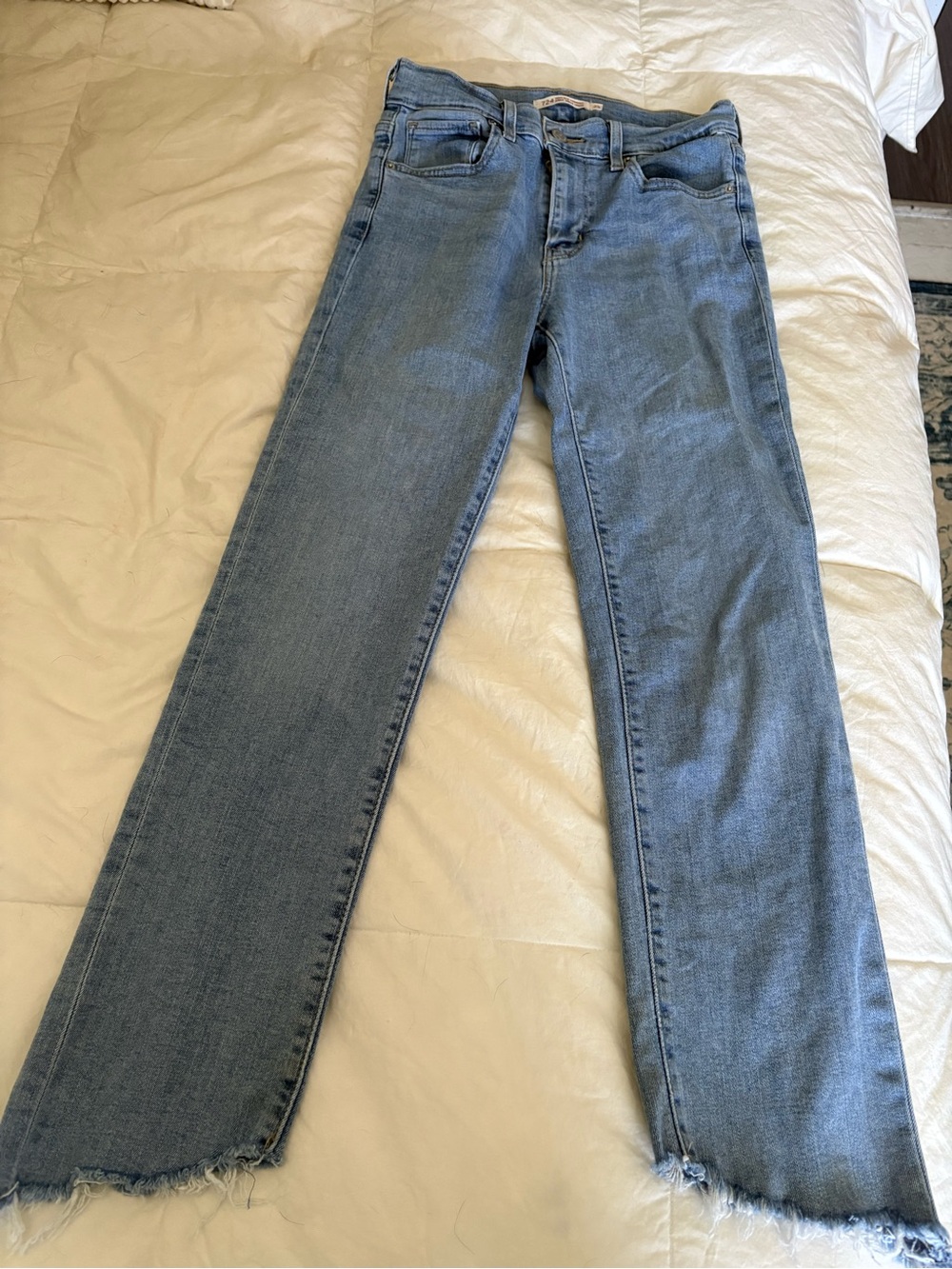 Levi's 724 High Rise Straight Jeans - Light Blue